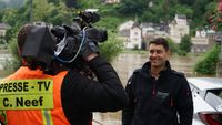 Interviewdreh: Hochwasser an der Mosel